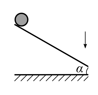 Рисунок к задаче 3: бочка на наклонной плоскости