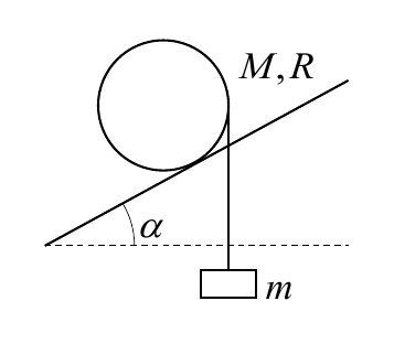 Цилиндр на наклонной плоскости